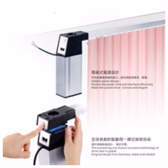 Remote Controlled Silent Smooth Electric Motorized Curtain Track System with Battery Straight Curved